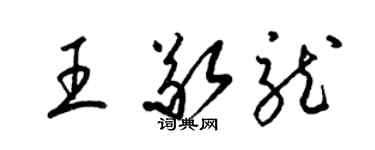 梁錦英王敬龍草書個性簽名怎么寫