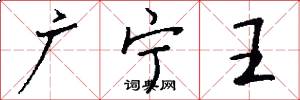 廣寧王怎么寫好看