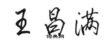 駱恆光王昌滿行書個性簽名怎么寫