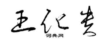 曾慶福王化貴草書個性簽名怎么寫