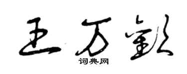 曾慶福王萬歡草書個性簽名怎么寫