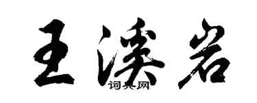 胡問遂王溪岩行書個性簽名怎么寫