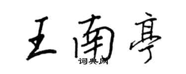 王正良王南亭行書個性簽名怎么寫