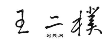 駱恆光王二朴草書個性簽名怎么寫