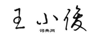 駱恆光王小俊草書個性簽名怎么寫