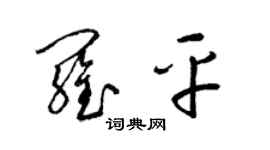 梁錦英羅平草書個性簽名怎么寫