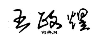 朱錫榮王政煜草書個性簽名怎么寫