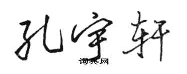 駱恆光孔宇軒行書個性簽名怎么寫