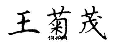 丁謙王菊茂楷書個性簽名怎么寫