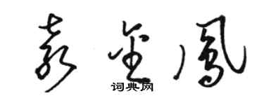 駱恆光袁金鳳草書個性簽名怎么寫