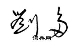 曾慶福劉多草書個性簽名怎么寫