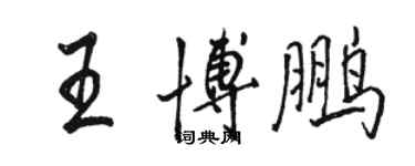 駱恆光王博鵬行書個性簽名怎么寫