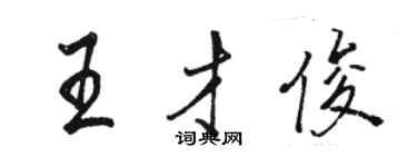 駱恆光王才俊行書個性簽名怎么寫