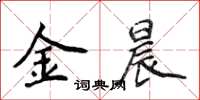 侯登峰金晨楷書怎么寫