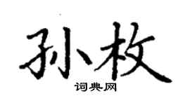 丁謙孫枚楷書個性簽名怎么寫