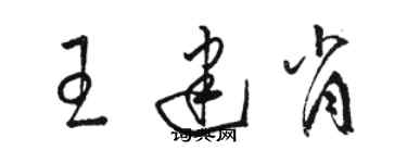 駱恆光王建肖草書個性簽名怎么寫