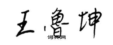 王正良王魯坤行書個性簽名怎么寫