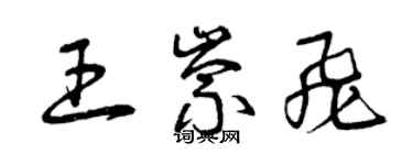 曾慶福王崇飛草書個性簽名怎么寫