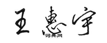 駱恆光王惠宇行書個性簽名怎么寫