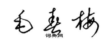 梁錦英毛春梅草書個性簽名怎么寫