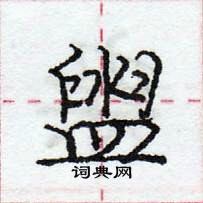 龐中華寫的硬筆行書盥