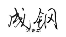 駱恆光成鋼行書個性簽名怎么寫
