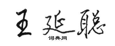 駱恆光王延聰行書個性簽名怎么寫