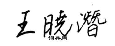 王正良王曉潛行書個性簽名怎么寫