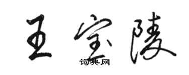 駱恆光王寶陵行書個性簽名怎么寫