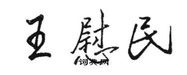駱恆光王慰民行書個性簽名怎么寫