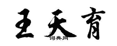 胡問遂王天育行書個性簽名怎么寫