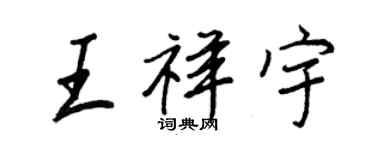 王正良王祥宇行書個性簽名怎么寫