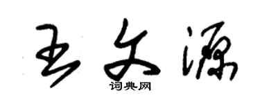 朱錫榮王文源草書個性簽名怎么寫