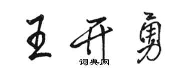 駱恆光王開勇行書個性簽名怎么寫