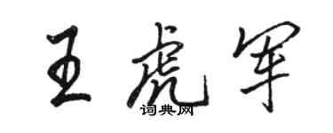 駱恆光王虎軍行書個性簽名怎么寫