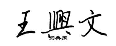 王正良王興文行書個性簽名怎么寫