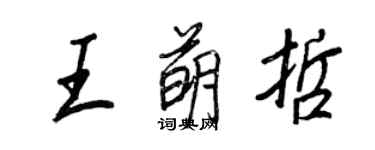 王正良王萌哲行書個性簽名怎么寫