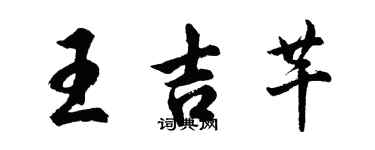 胡問遂王吉芊行書個性簽名怎么寫