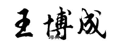 胡問遂王博成行書個性簽名怎么寫