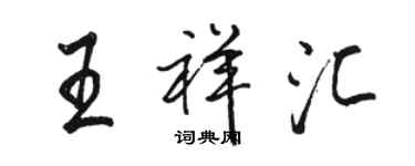 駱恆光王祥匯行書個性簽名怎么寫