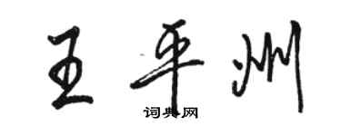駱恆光王平州行書個性簽名怎么寫