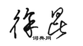 駱恆光徐昆草書個性簽名怎么寫