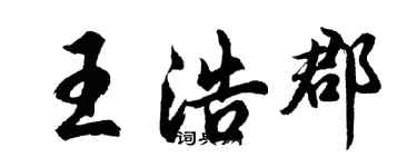 胡問遂王浩郡行書個性簽名怎么寫