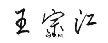 駱恆光王宗江行書個性簽名怎么寫