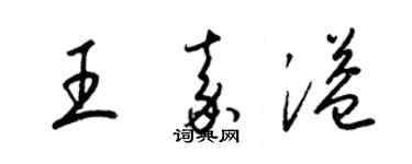 梁錦英王嘉溢草書個性簽名怎么寫