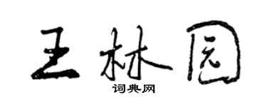 曾慶福王林園行書個性簽名怎么寫