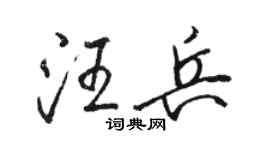 駱恆光汪兵行書個性簽名怎么寫