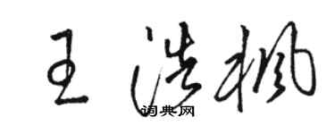 駱恆光王浩楓草書個性簽名怎么寫