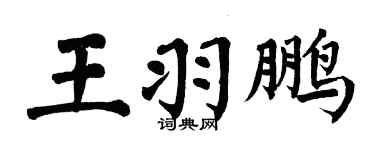 翁闓運王羽鵬楷書個性簽名怎么寫