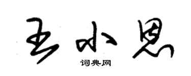 朱錫榮王小恩草書個性簽名怎么寫